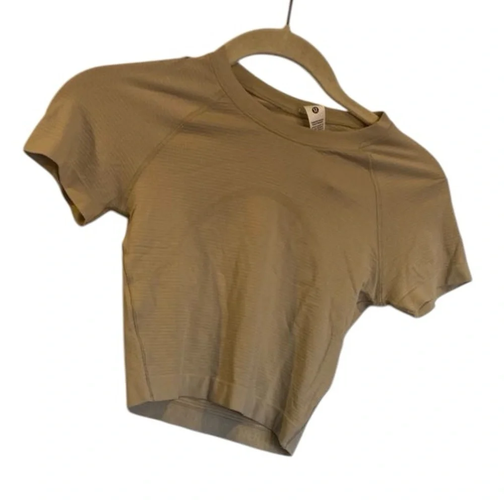 NWT Lululemon swiftly tech cropped short sleeve MOHAVE TAN Size 2